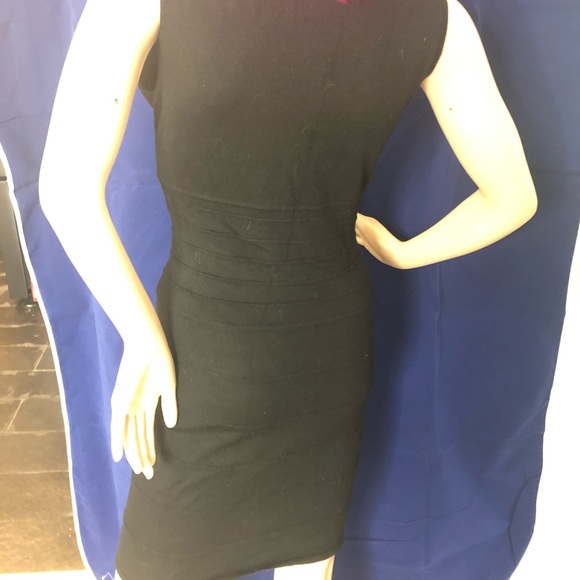 BCBG MaxAzria black sleeveless wool mini dress - Picture 4 of 6